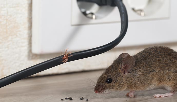 Electric wire damaged by rodent Electric wire damaged by rodent
