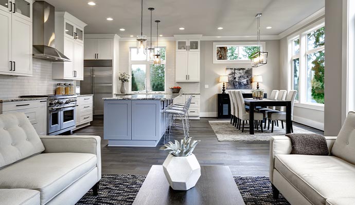 Clean living space with fresh air quality