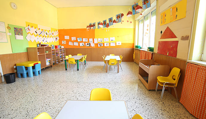 Clean and colorful classroom