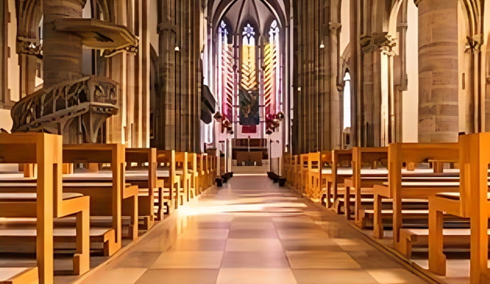 Clean and well decorated church interior