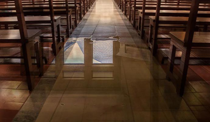 Flood damaged church services