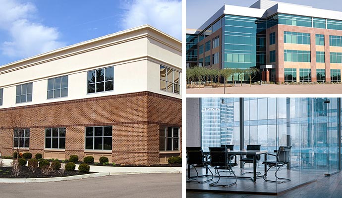 Various types commercial buildings