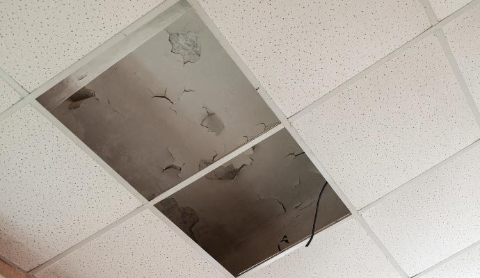 Damaged slab due to leak