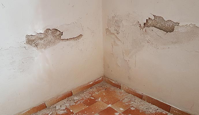 Damaged wall