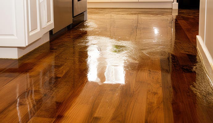 Damaged wood floor