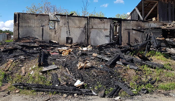 Fire damaged property