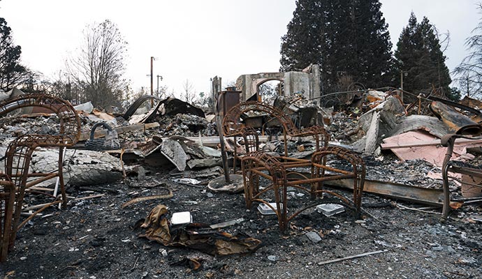 Wildfire damage