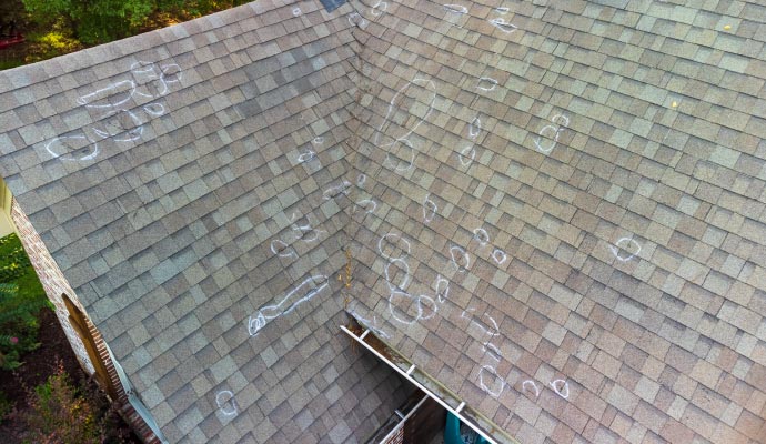 Hail damaged roof