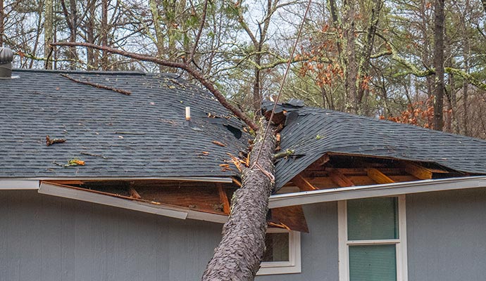 Disaster damaged house