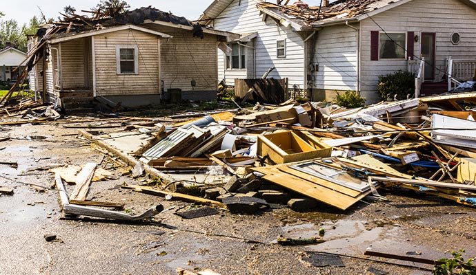 Swift storm damaged property