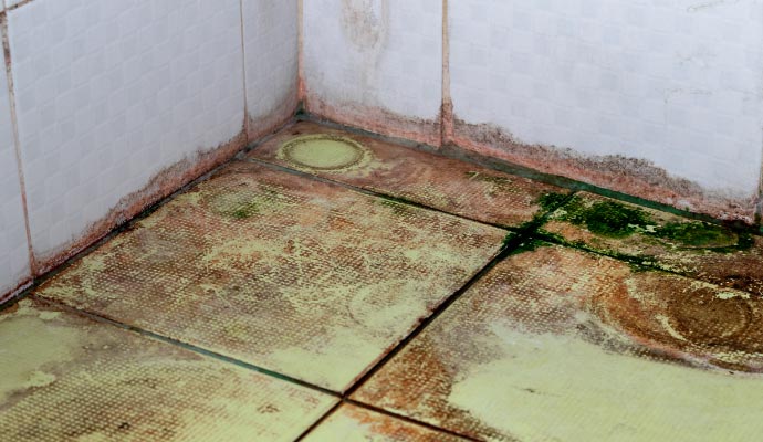 Dirty tile floor