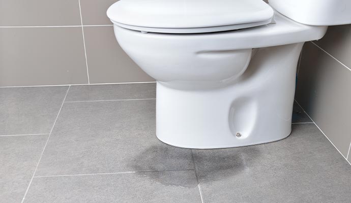 Water leaking from toilet