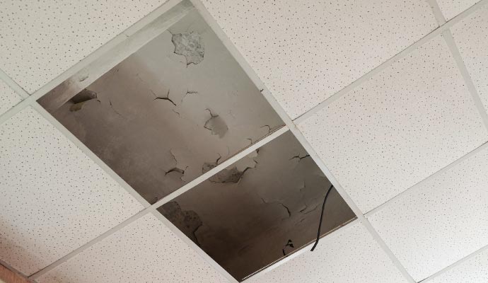 Water damage due to slab leaking