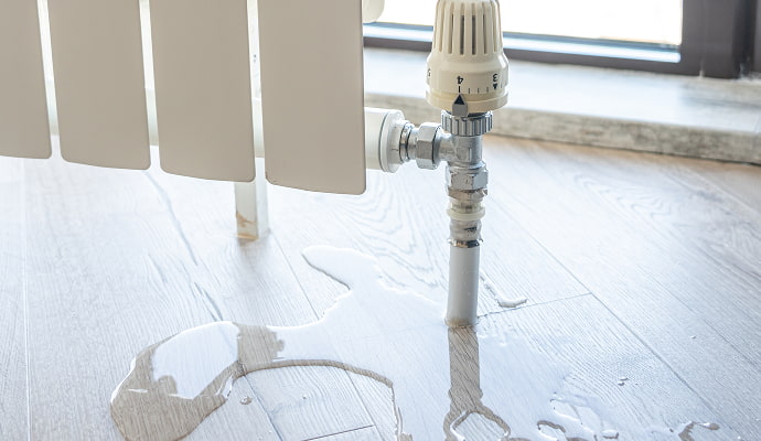 Water leaking from plumbing leakage