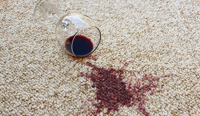 Glass of red wine fell on carpet